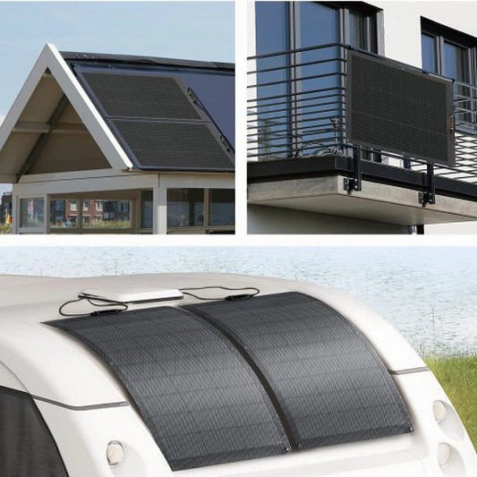 MONACO - Plug-In set van 4 flexibele zonnepanelen 200Wp (800Wp) + omvormer met stekker