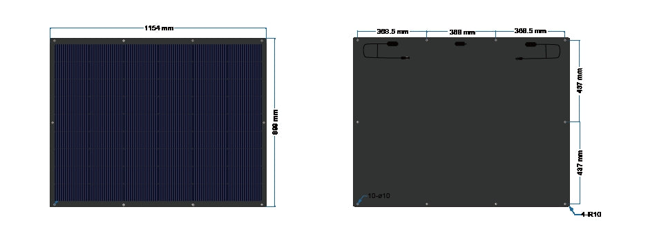 MONACO - Plug-In set van 4 flexibele zonnepanelen 200Wp (800Wp) + omvormer met stekker